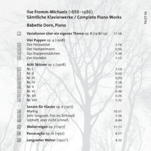 096 CD / Ilse Fromm-Michaels: Sämtliche Klavierwerke