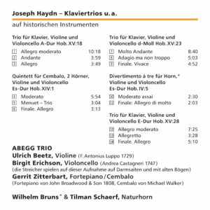 195 CD / Joseph Haydn: Klaviertrios und andere Werke