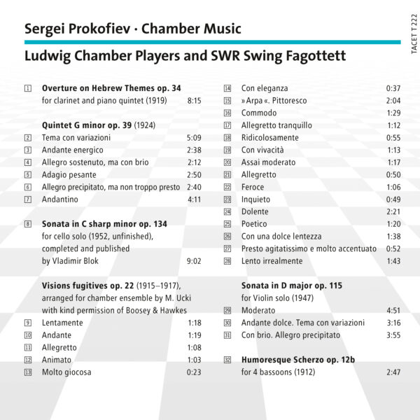 222 CD / Sergei Prokofiev: Overture on Hebrew Themes and other chamber Music - Image 2