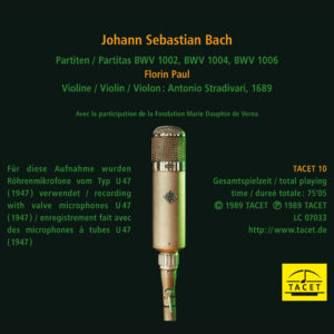 010 CD / Johann Sebastian Bach: Partitas BWV 1002, 1004, 1006