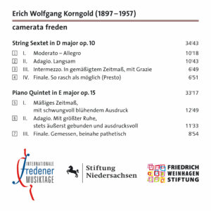 198 CD / Erich Wolfgang Korngold: String sextet op. 10, Piano quintet op. 15