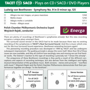 219 SACD / TACET’s Beethoven Symphonies: no. 9