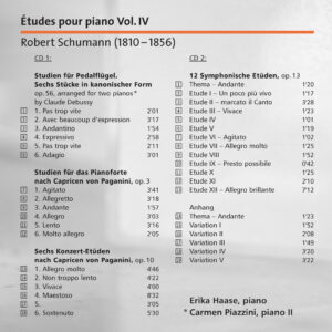 165 CD / Études pour piano Vol. IV: Robert Schumann