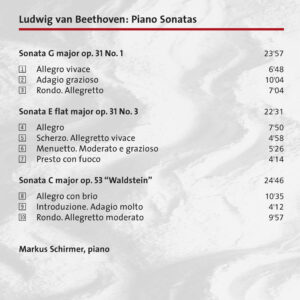 173 CD / Ludwig van Beethoven: Piano Sonatas op. 31,1+2 & op. 53