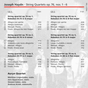 182 CD / Auryn’s Haydn: op. 76