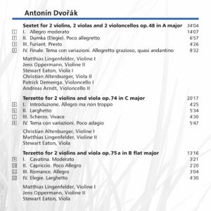 196 CD / Antonín Dvořák: Sextet op. 48, String Trios op. 74 & 75a