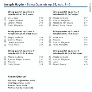 168 DVD-A / Auryn’s Haydn: op. 33