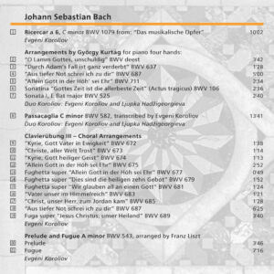 192 CD / Johann Sebastian Bach: Original works and transcriptions for piano