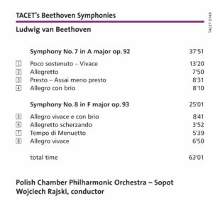 149 DVD-A / TACET’s Beethoven Symphonies: nos. 7 & 8