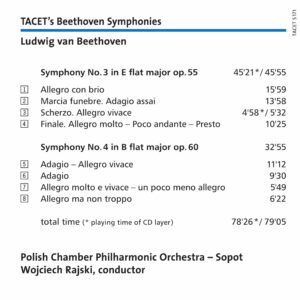 171 SACD / TACET’s Beethoven Symphonies: nos. 3 & 4