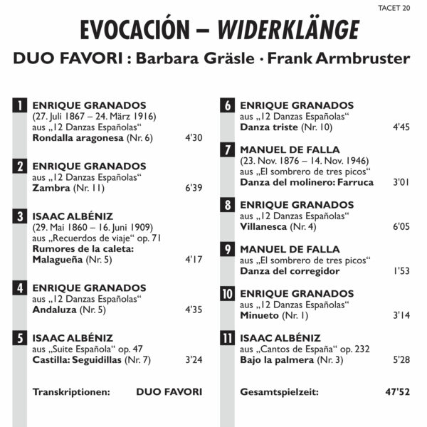 020 CD / Evocación - Widerklänge – Bild 2