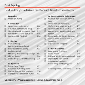 123 CD / Ernst Pepping: Lieder für Chor