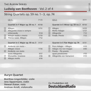 125 CD / L. v. Beethoven String Quartets · Vol. 2 of 4 op. 59 no. 1 – 3, op. 74