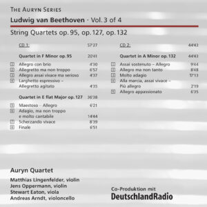 126 CD / L. v. Beethoven, String Quartets · Vol. 2 of 4 op. 59 no. 1 – 3, op. 74