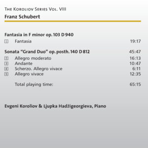 134 CD / Franz Schubert: Fantasia in F minor D940, Sonata „Gran Duo“ D812