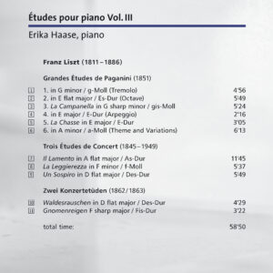 150 CD / Études pour piano Vol. III: Franz Liszt