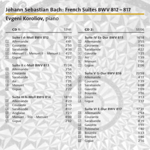 161 CD / Johann Sebastian Bach: French Suites BWV 812 – 817