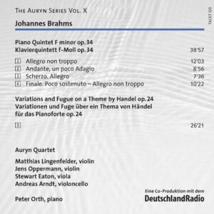 120 CD / Johannes Brahms: Piano Quintet F minor op. 34, Handel Variations op. 24