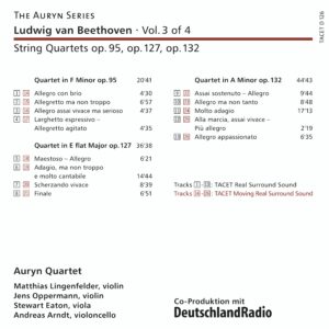126 DVD-A / L. v. Beethoven, String Quartets · Vol. 2 of 4 op. 59 no. 1 – 3, op. 74