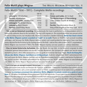135 CD / Welte Mignon Mystery: Felix Mottl