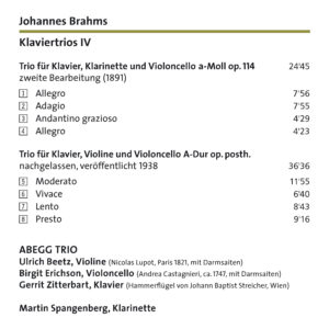 151 CD / Johannes Brahms: Klaviertrios Vol. IV