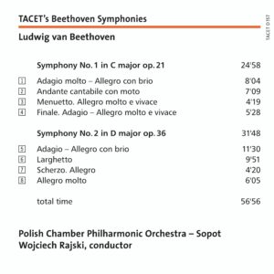157 SACD / TACET’s Beethoven Symphonies: nos. 1 & 2