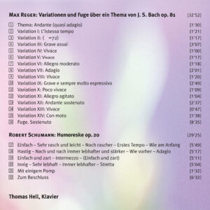e24 CD / Robert Schumann, Max Reger: Klavierwerke
