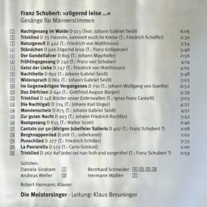 e27 CD / Franz Schubert: Gesänge für Männerstimmen