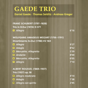 055 CD / Gaede Trio: Schubert, Mozart & Roussel