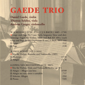 064 CD / Gaede Trio. Mozart, Schnittke, Beethoven