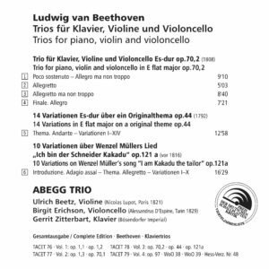 078 CD / Beethoven. Piano Trios Vol. III