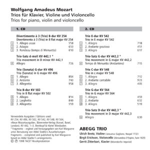 080 CD / Mozart. Piano Trios