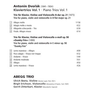 088 CD / Antonin Dvořák. Piano Trios Vol. 1