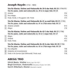 089 CD / Haydn Piano Trios