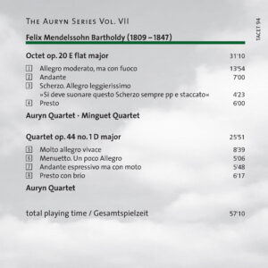 094 DVD-A / Felix Mendelssohn Bartholdy: Octet op. 20 & Quartet op. 44,1