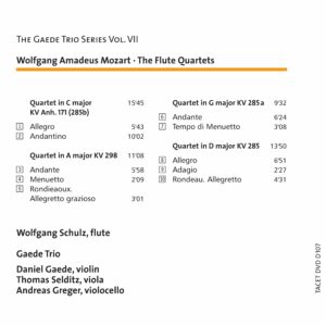 107 DVD-A / Wolfgang Amadeus Mozart: Flötenquartette