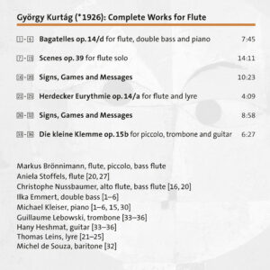 281 CD / György Kurtág: Complete Flute Music